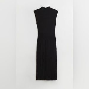 H&M rib-knit dress black